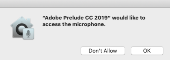 Request to access the microphone on Prelude