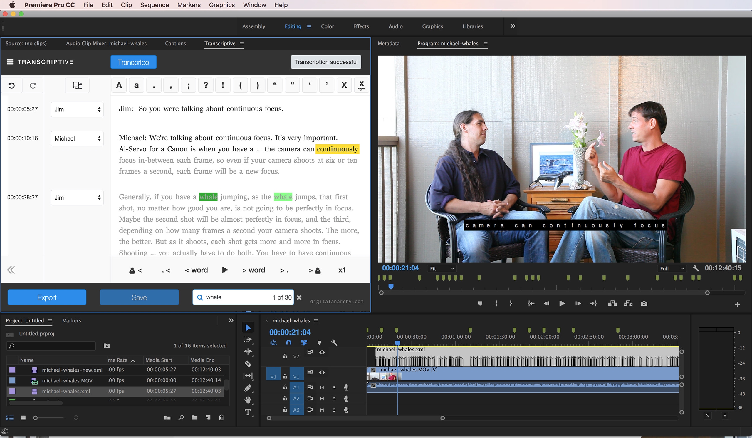 Transcriptive, from Digital Anarchy, provides speech-to-text within Premiere Pro. Transcriptive, from Digital Anarchy, provides speech-to-text within Premiere Pro.
