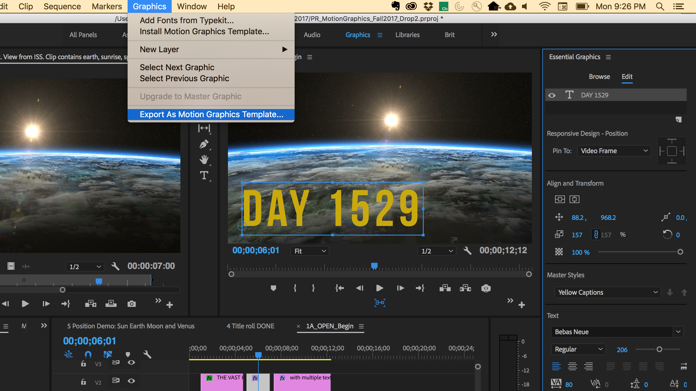 adobe premiere essential graphics templates