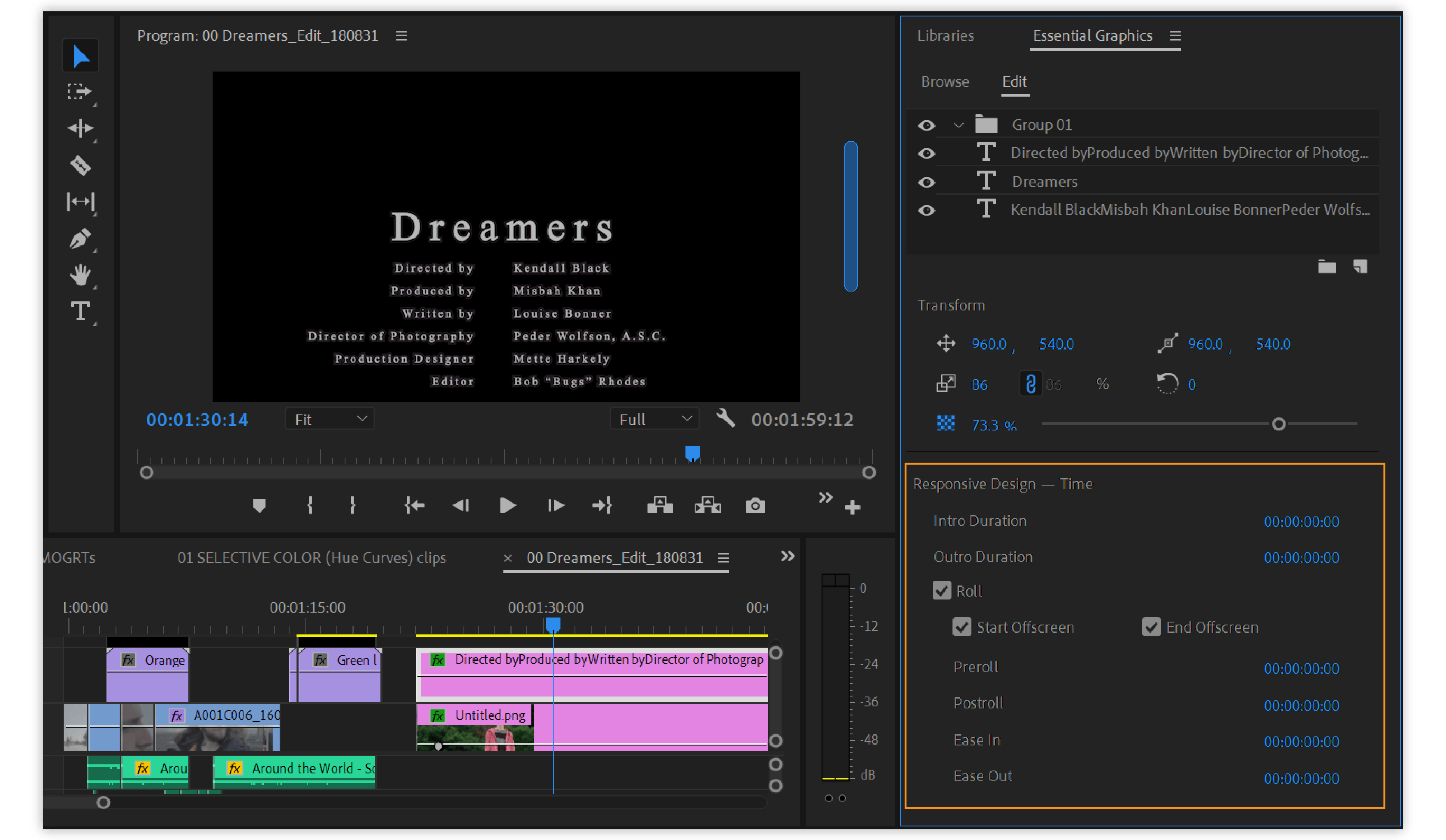 adobe premiere pro save credits template