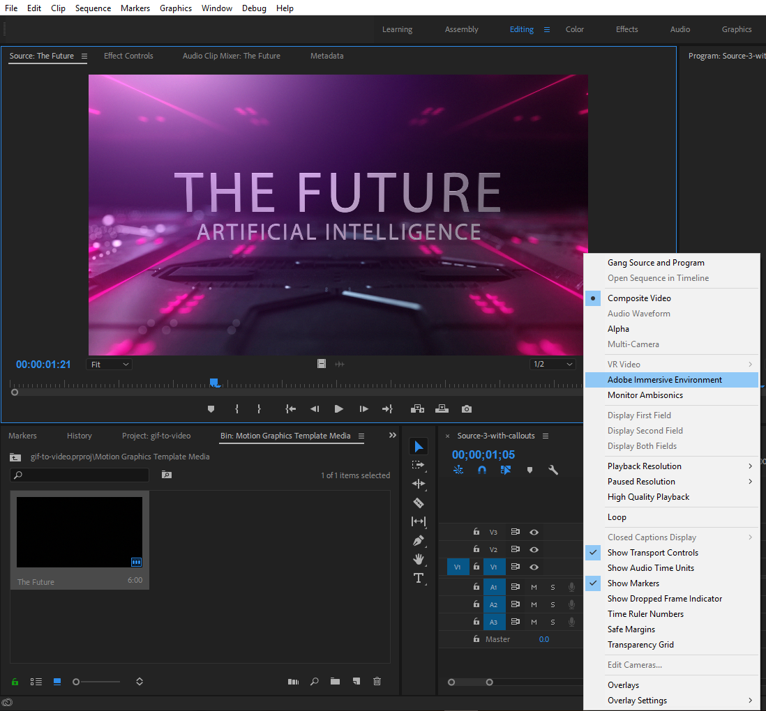 Set up and use Head Mounted Display for immersive video in Premiere Pro