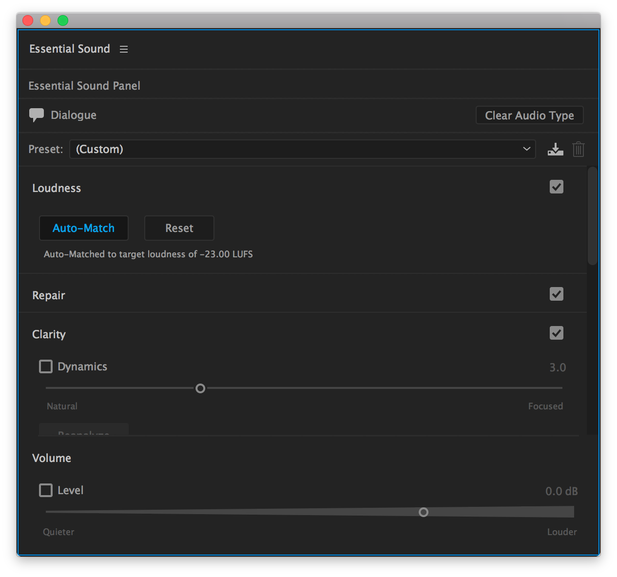 Essential Sound panel