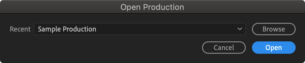 Open a production Open a production