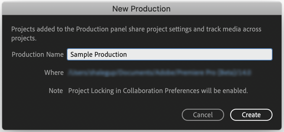 Create a production Create a production