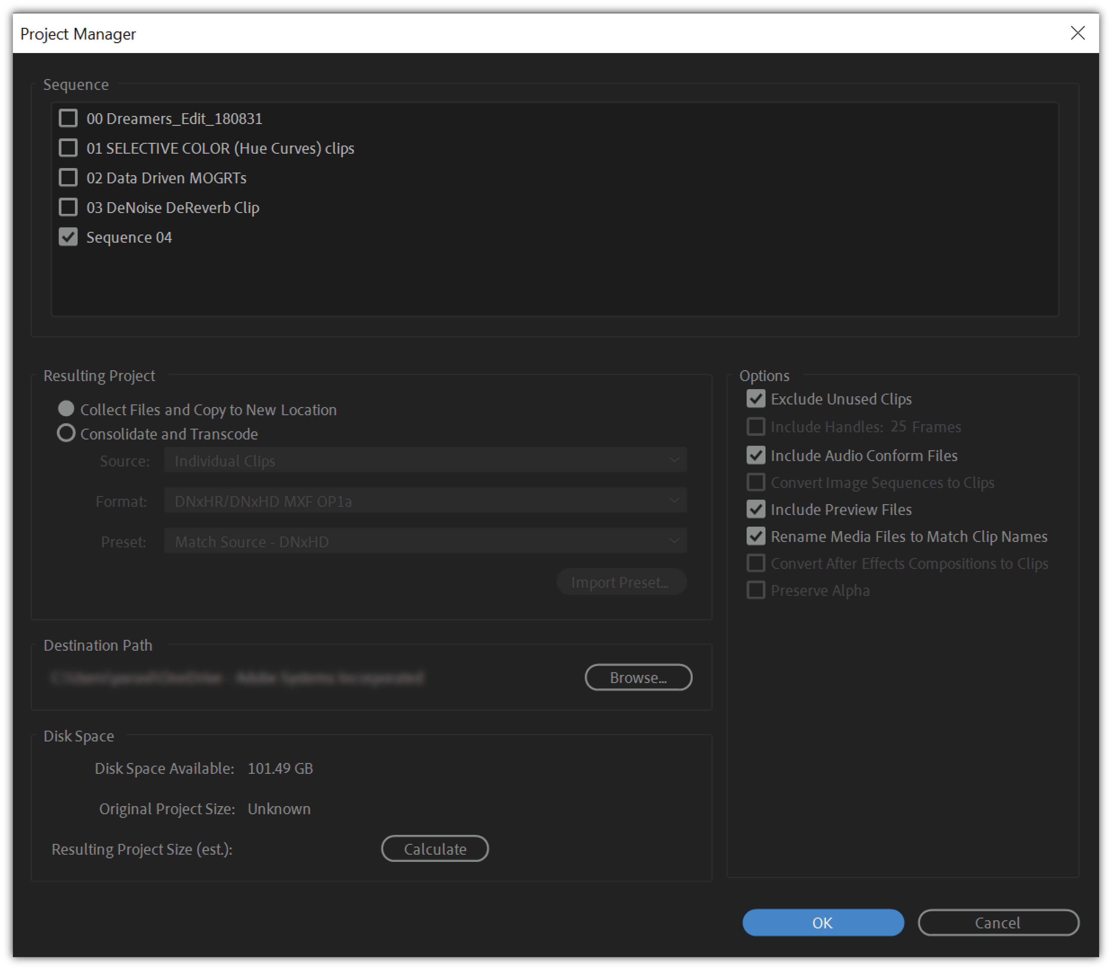 save adobe premiere with timeline in tact