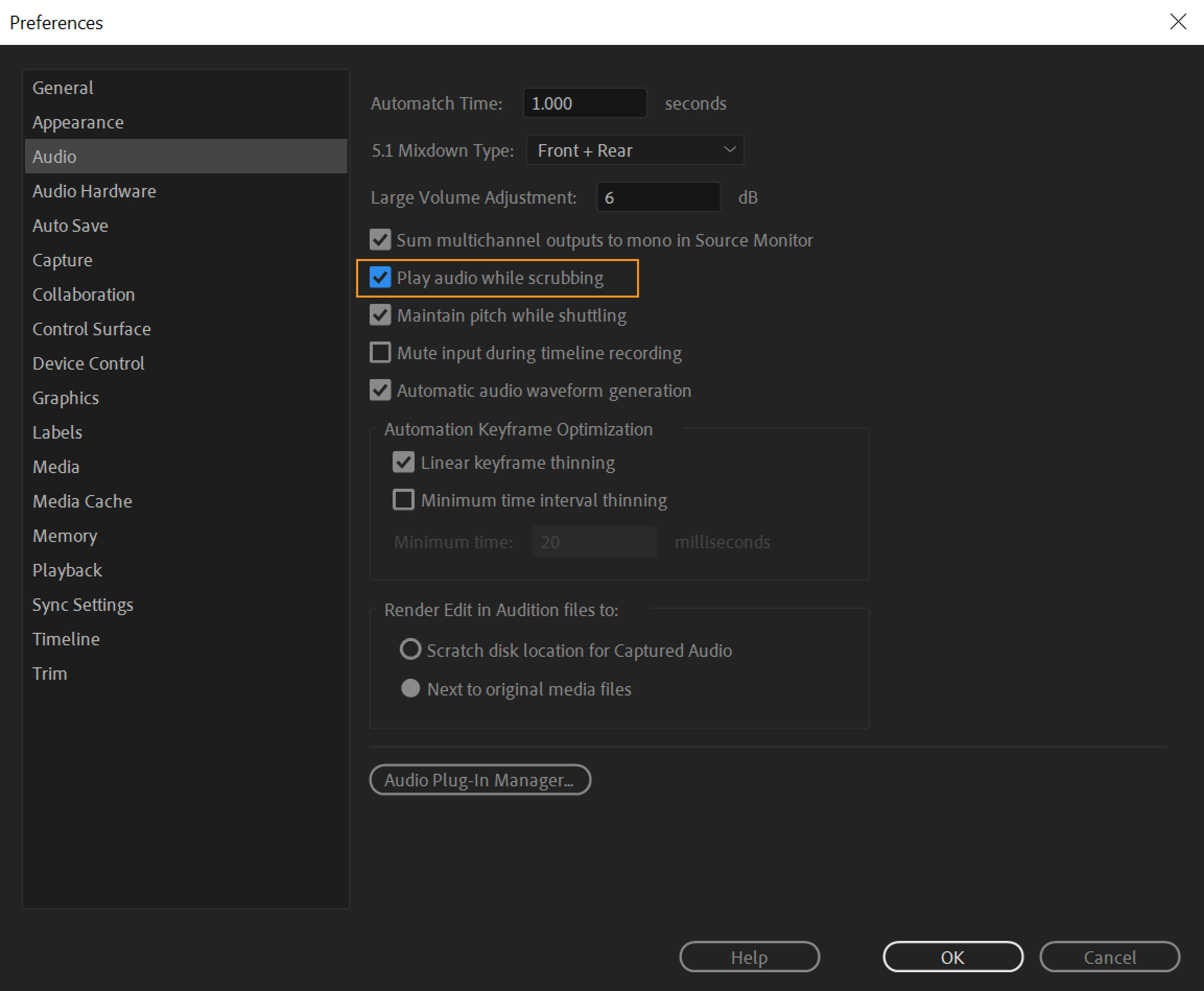 save adobe premiere with timeline in tact