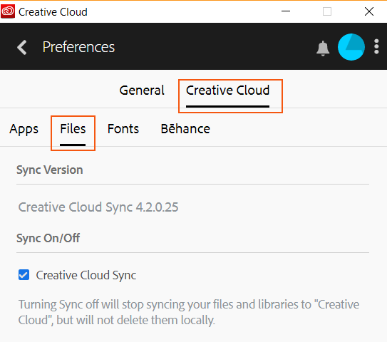 Creative Cloud Sync