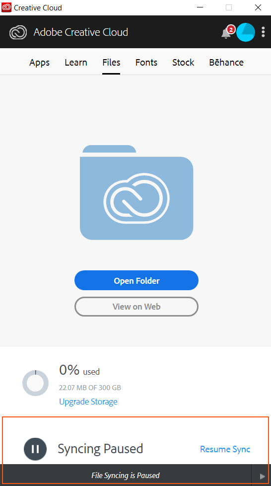 Synchronizace souborů pozastavena