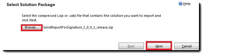 3. Browse to the package 3. Browse to the package