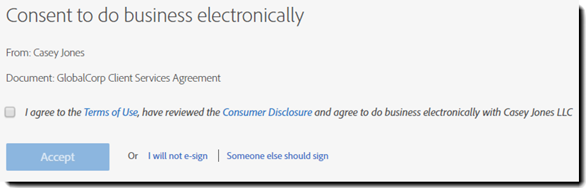Configure the terms of use and customer disclosure elements