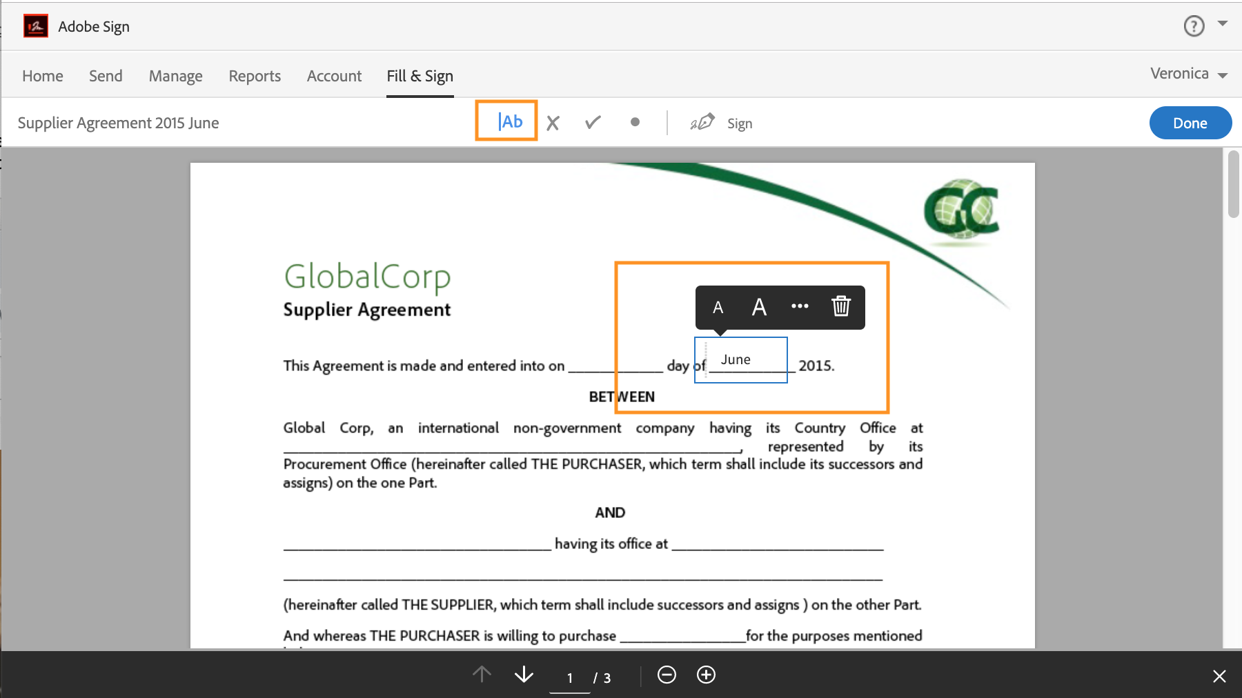 adobe fill and sign step 5, fill in form fields