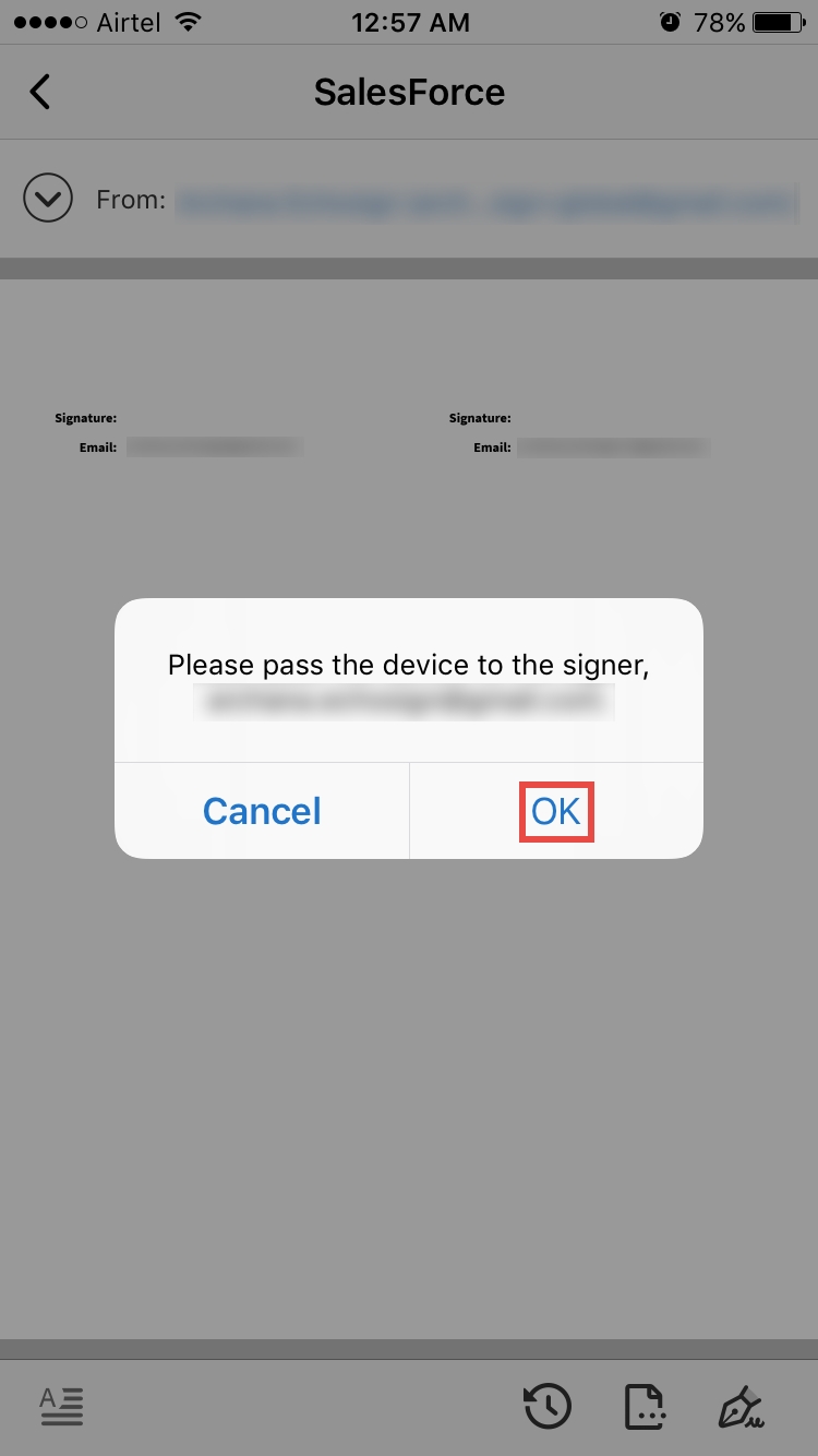 How to use Host signing in iOS Mobile App? Adobe Sign