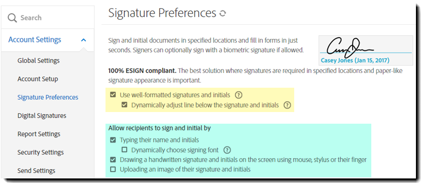 Customize the e signature field to hide the Name and Date below