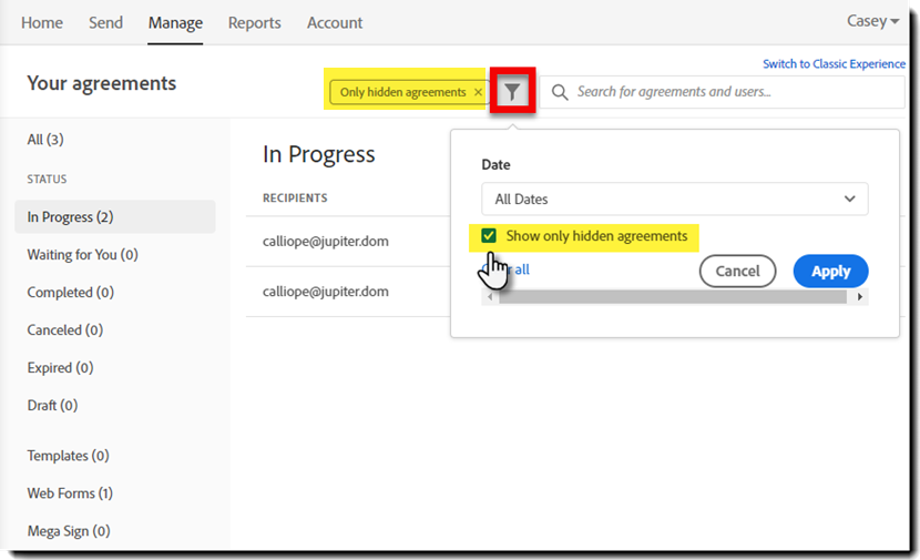 Search for hidden objects