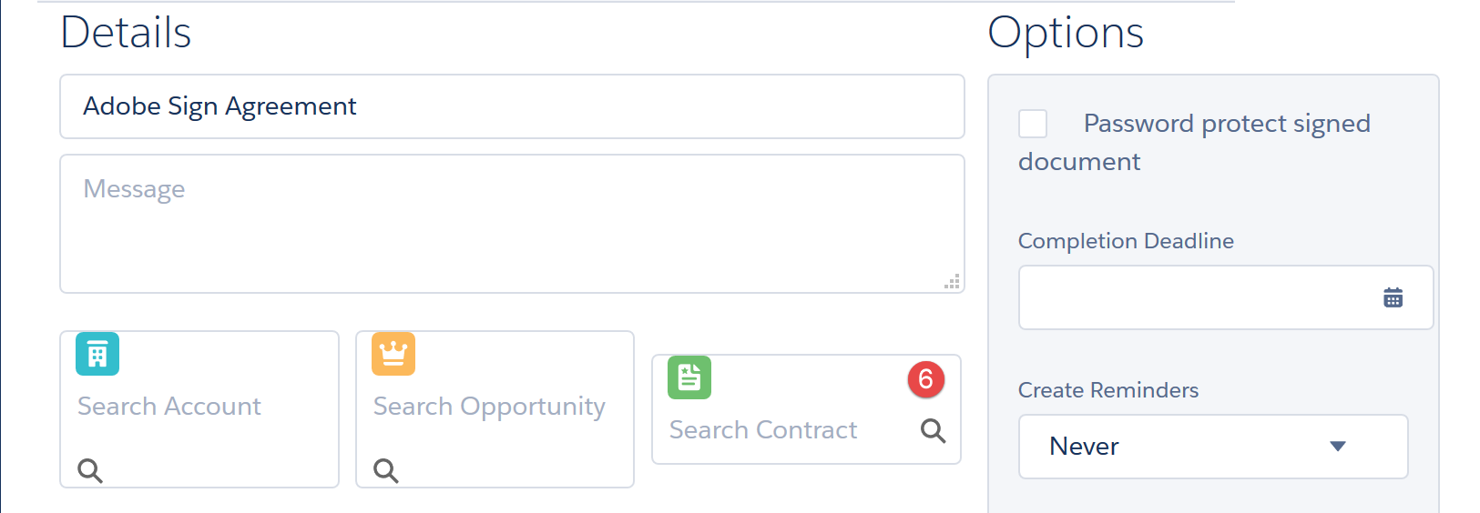 Define the details of the transaction