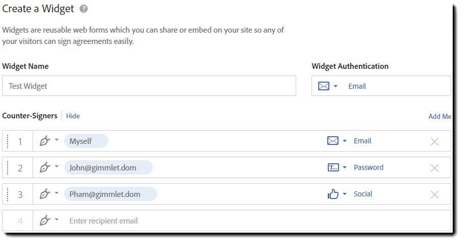 Widget Cosigners