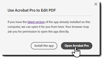 Open Acrobat Pro