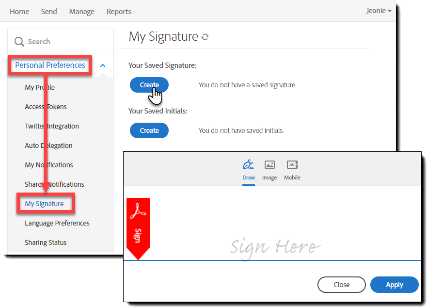 how to add e signature in pdf