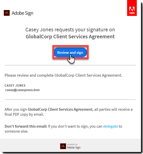 click_review_andsign Review and Sign email