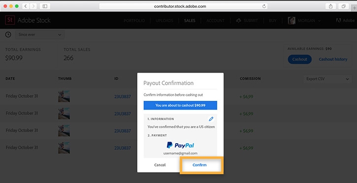 Requesting Payments At Adobe Stock
