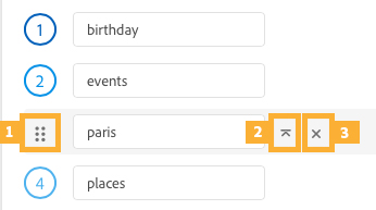 Keyword panel Keyword panel