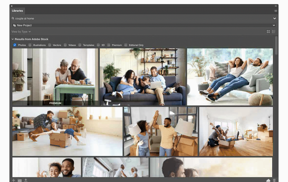 Find and use Adobe Stock assets in Creative Cloud apps