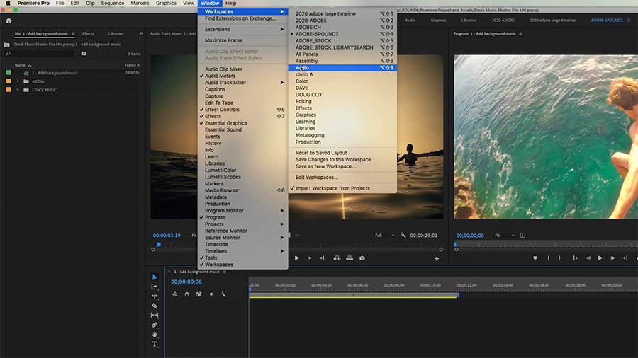 save adobe premiere with all the pics/music intact