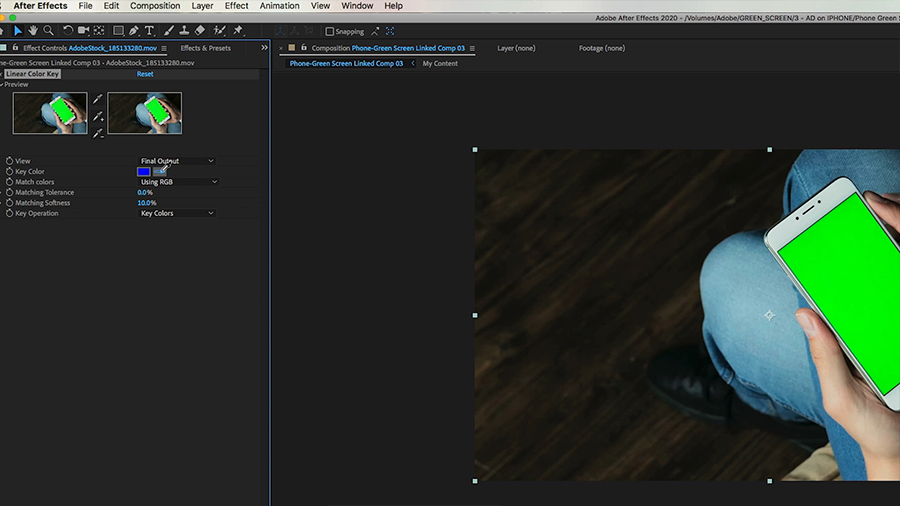 adobe after effects green screen