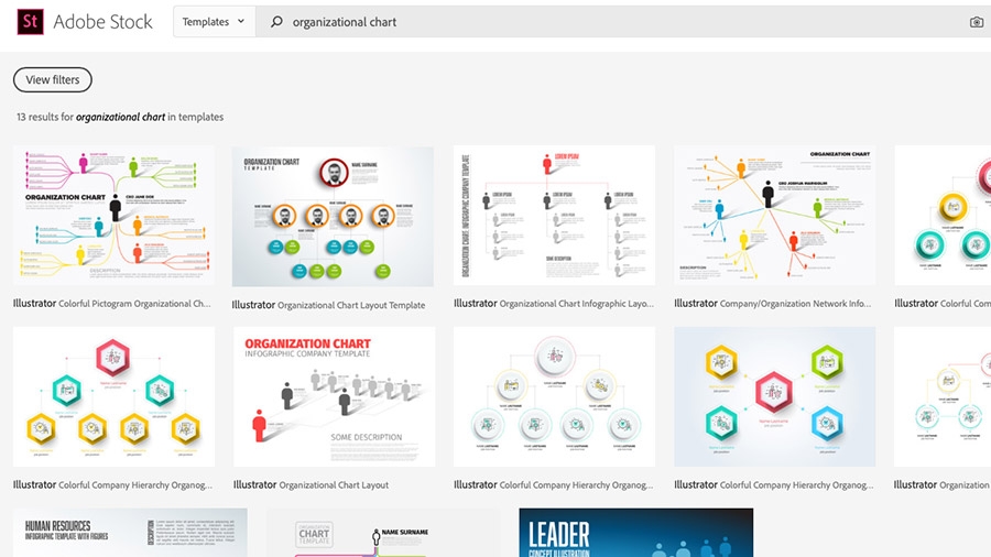 Create org chart with template