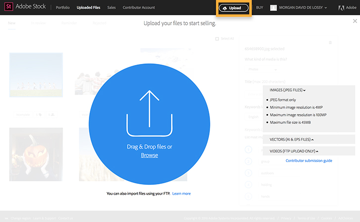 Upload Images To Adobe Stock Adobe Learn Support Tutorials