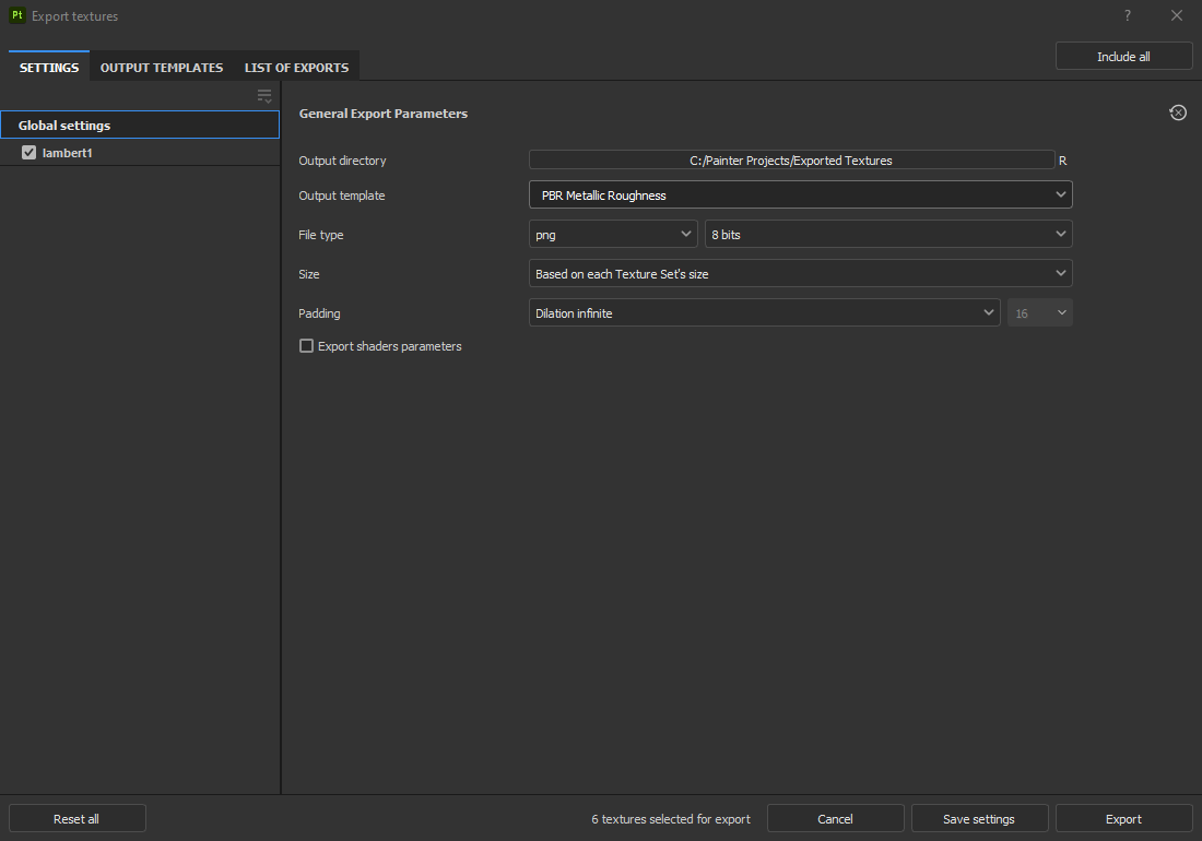 Export textures seamlessly with Substance painter export texture with ...