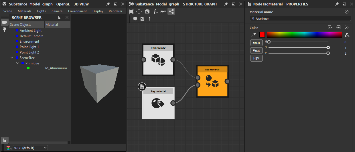 Tag material Substance 3D Designer