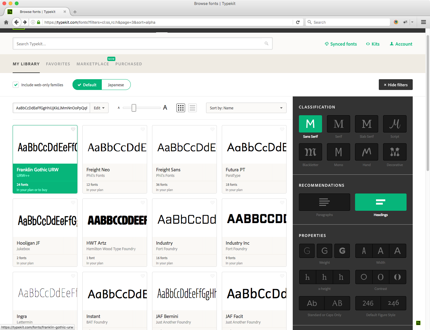 Selecting a web font to use Selecting a web font to use