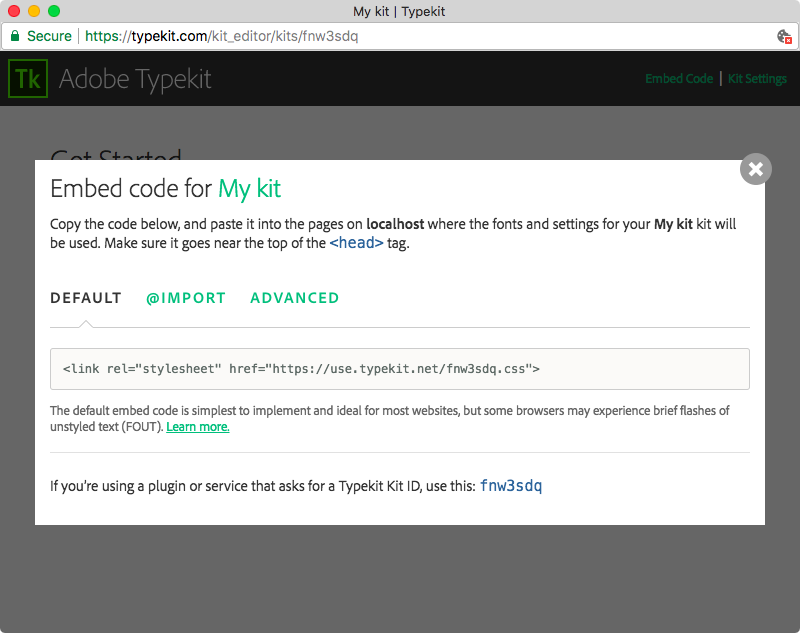 Default CSS embed code Default CSS embed code