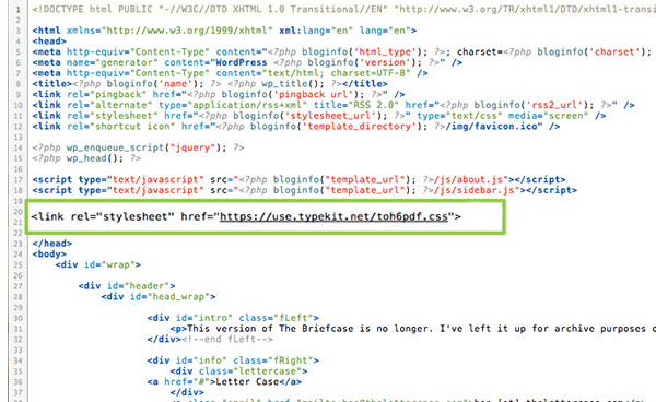 z_wp-header_css Adding Typekit from the WordPress Dashboard