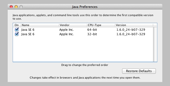 java se 6 runtime mac apple