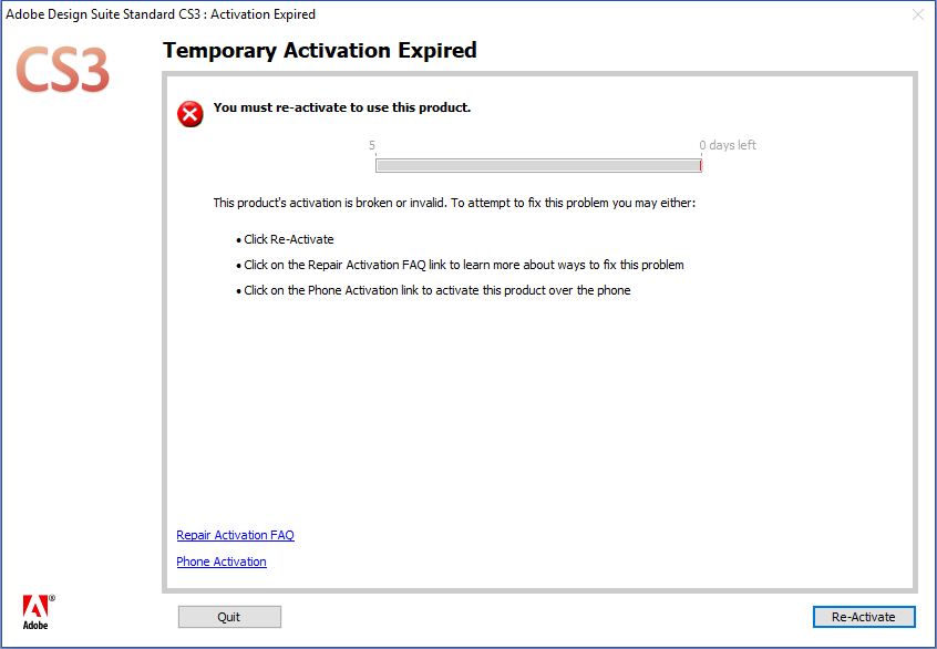 Adobe Acrobat 7 Keeps Asking For Activation Products