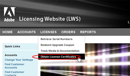 Adobe Licensing Website Serial Numbers Orders And Accounts