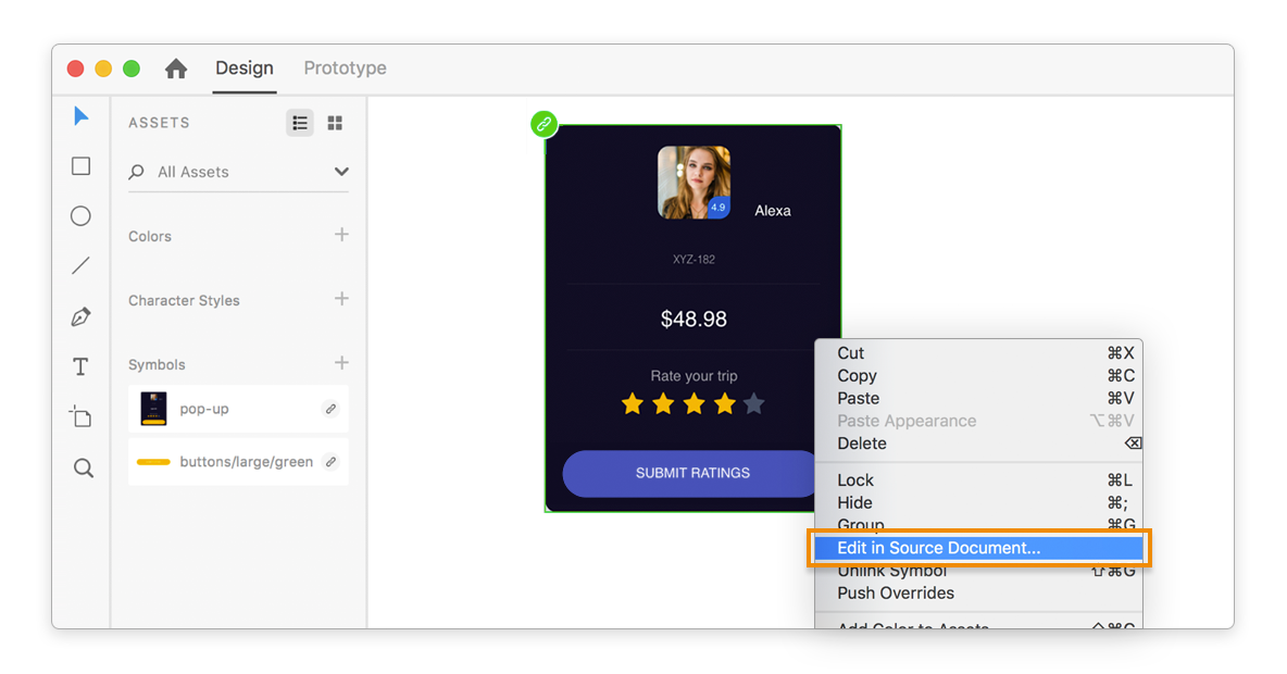 Modification d’un symbole lié
