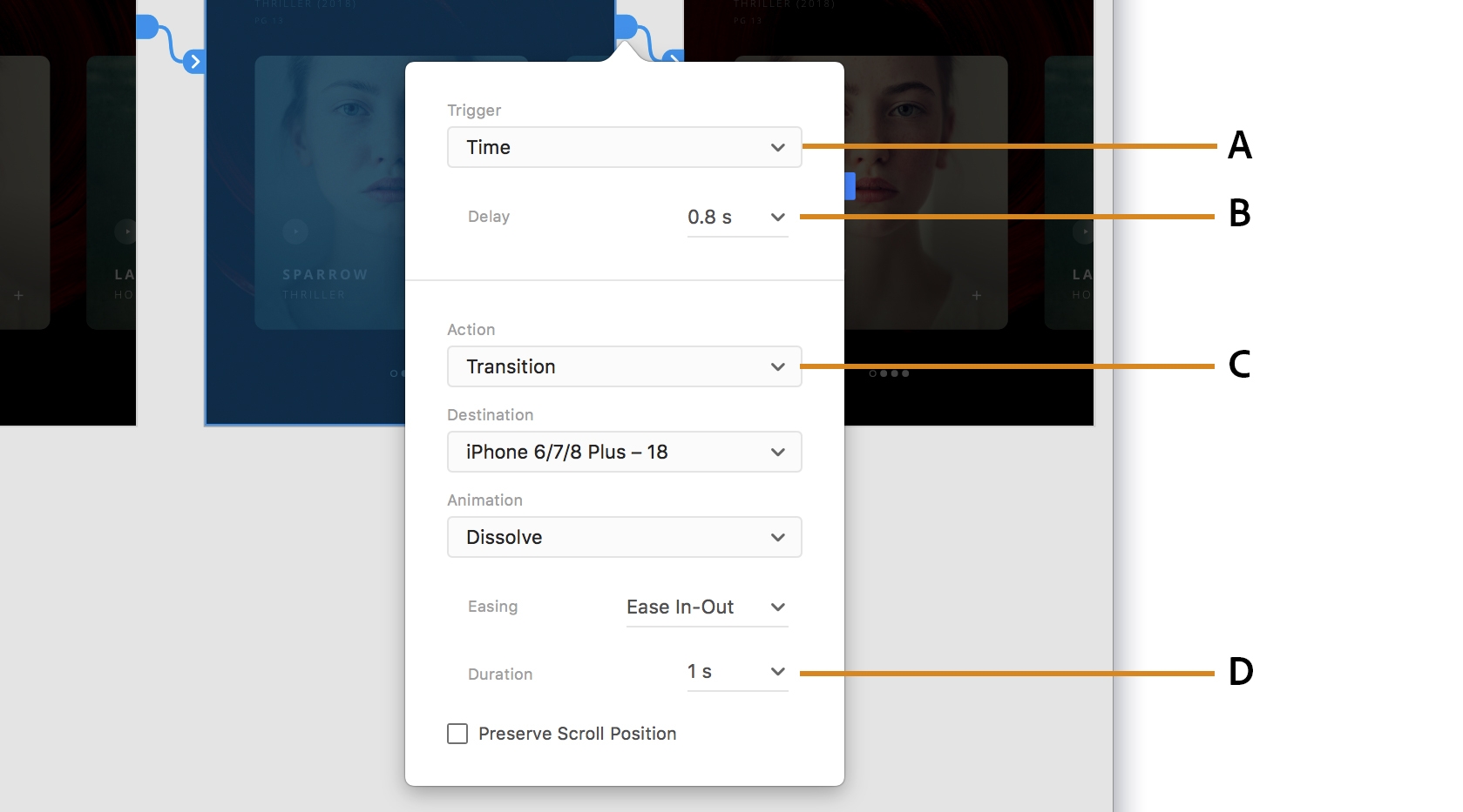 Definir transições temporizadas