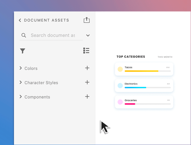 Work With Document Assets Panel In Xd