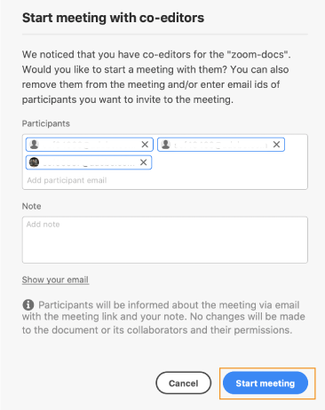 Start a meeting Start a meeting