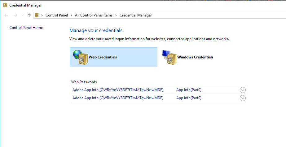 adobe credential manager