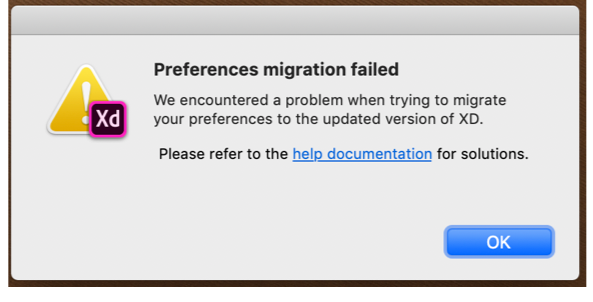 Preference migration failure notification