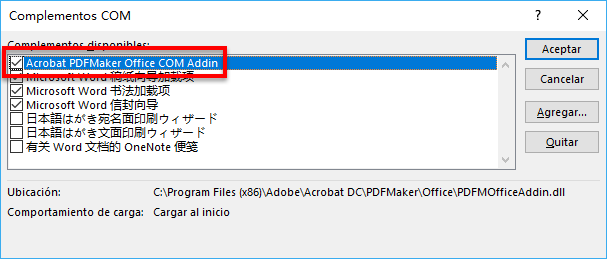 Resolución de problemas de Acrobat PDFMaker en Microsoft Office en Windows