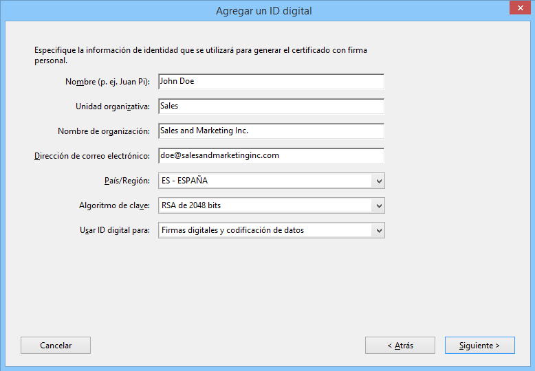 ¿Cómo firmar un PDF digitalmente? 6 Introducir su información de identidad