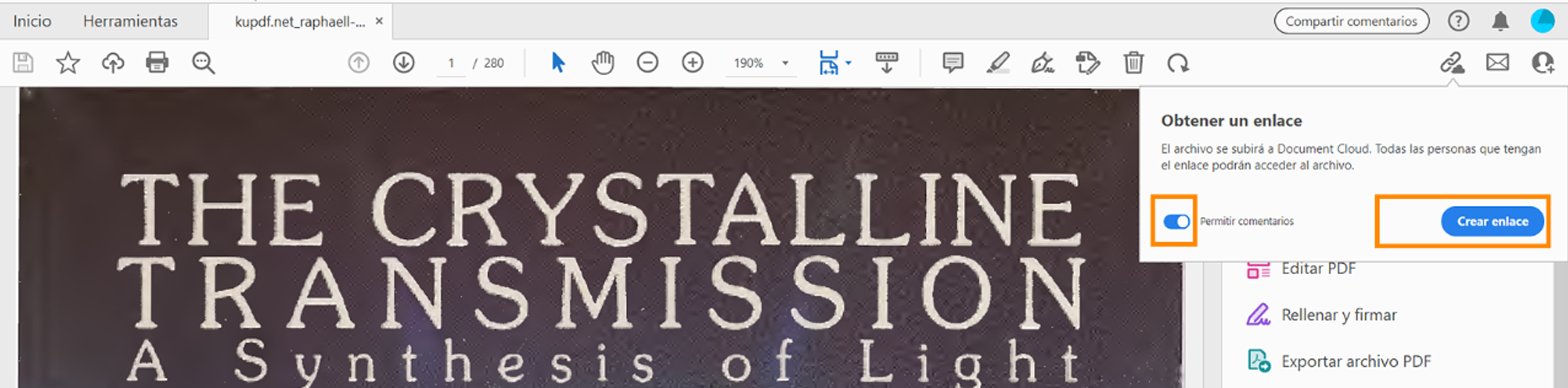 Copiar vínculo y compartirlo