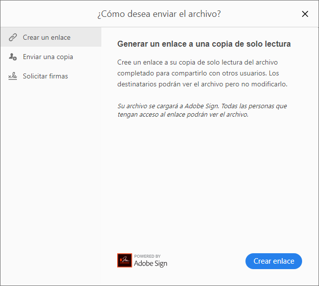 Opciones de uso compartido para formularios rellenados
