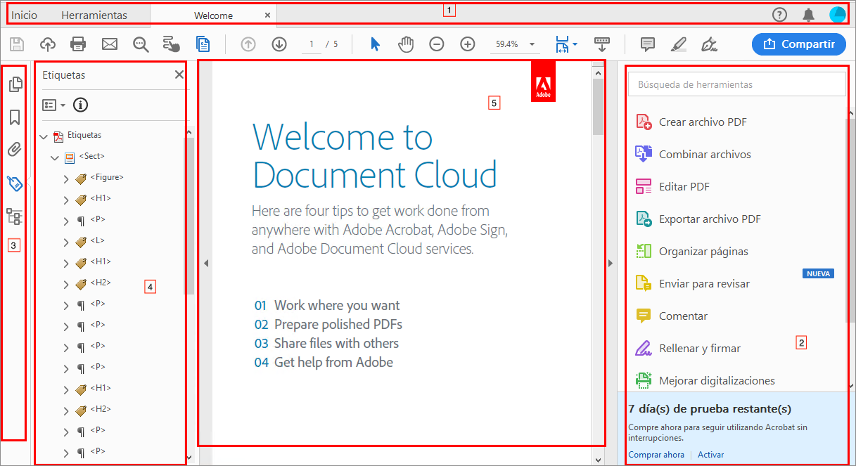 Nuevos contenedores VoiceOver en Vista de documento