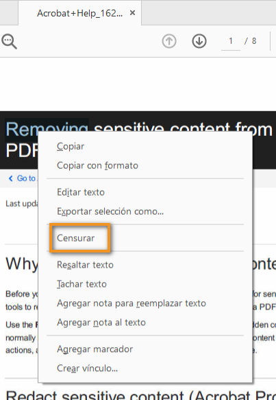 Eliminar Contenido Confidencial De Documentos Pdf En Adobe Acrobat Dc